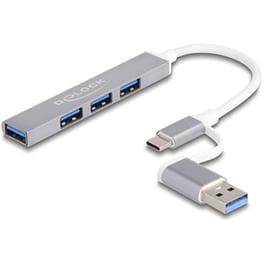 Delock 64214 USB Hub 3.2 με 4 θύρες - Γκρι