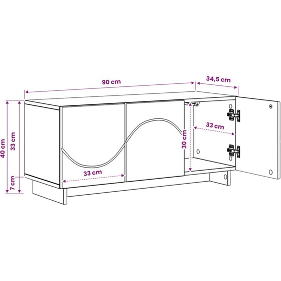 Βάση Τηλεόρασης VidaXL 90x34.5x40 cm - Καπνισμένο Ξύλο Δρυός image 9