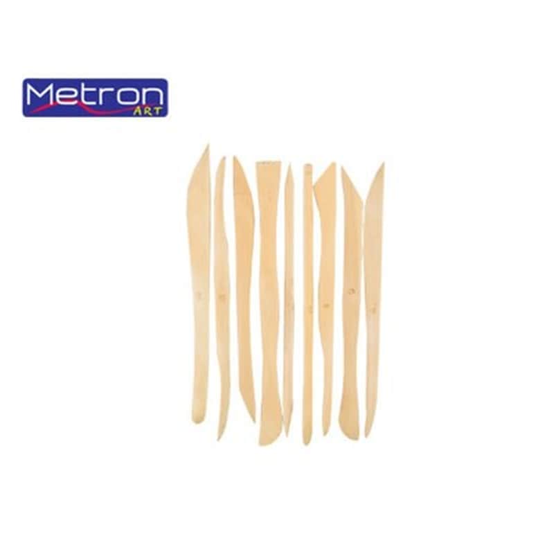 Metron Art Γλυφιδες Πηλου Ξυλινες Σετ 9τμχ.
