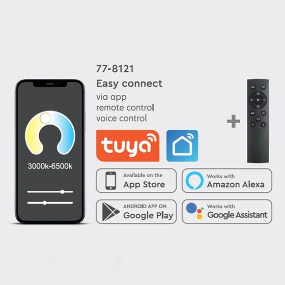 Φωτιστικό Οροφής Led Dimmable Smart Wifi Homelighting Amaya 77-8141 από Αλουμίνιο - Λευκό image 4