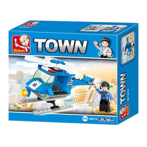 Sluban Τουβλάκια Town, Police Helicopter M38-b0175, 85τμχ image 1