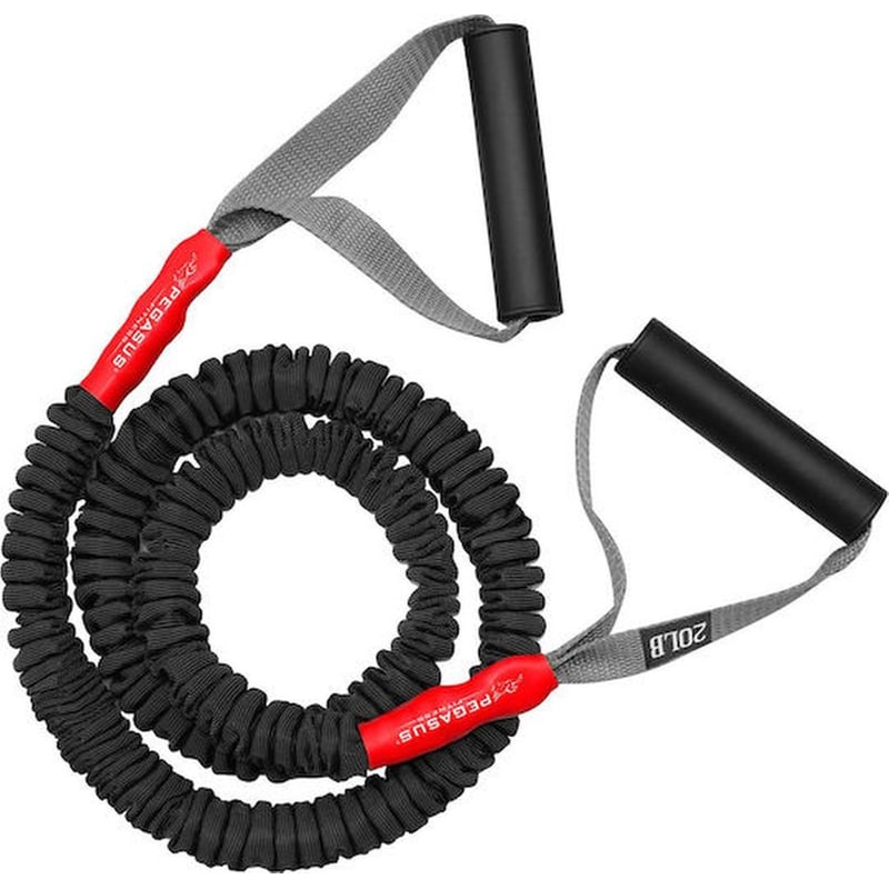 Pegasus Λάστιχο Γυμναστικής Σωληνωτό Σκληρό με Λαβές Μαύρο PEGASUS