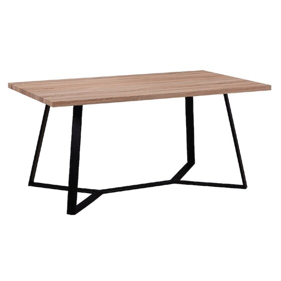 Τραπεζι Woodwell Sonoma Με Μεταλλικα Ποδια 160x90x75 cm - Μαύρο/Καφέ image 0