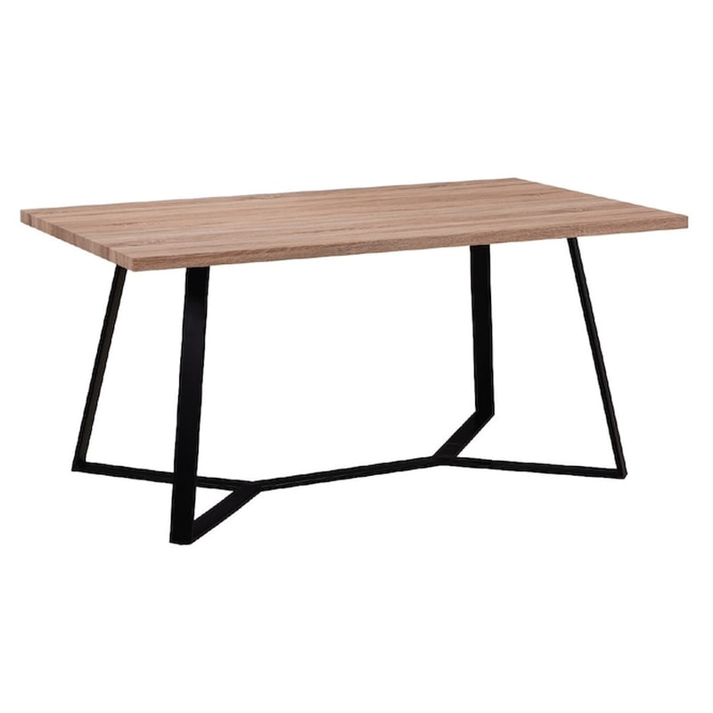 Τραπεζι Woodwell Sonoma Με Μεταλλικα Ποδια 160x90x75 cm - Μαύρο/Καφέ φωτογραφία