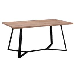 Τραπεζι Woodwell Sonoma Με Μεταλλικα Ποδια 160x90x75 cm - Μαύρο/Καφέ