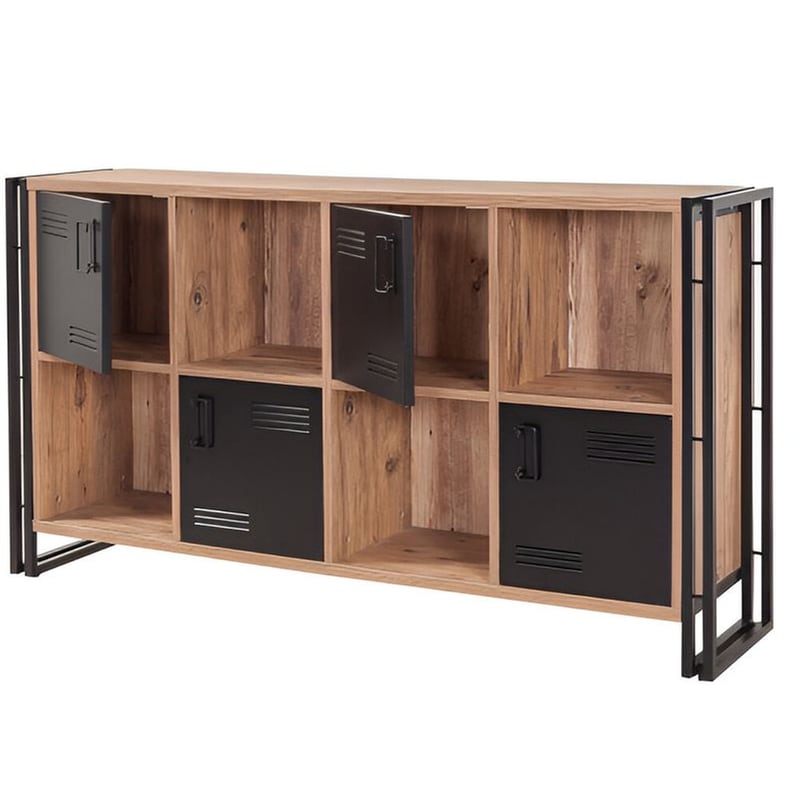 24MALL Μπουφές 24Mall Cosmo Atlantic Pine από Μοριοσανίδα/Μέταλλο 164x35x89 cm - Καφέ/Μαύρος
