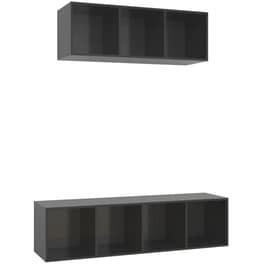 Έπιπλο Τηλεόρασης VidaXL Μοριοσανίδα 2 Τμχ 37x37x142.5cm - Γκρι