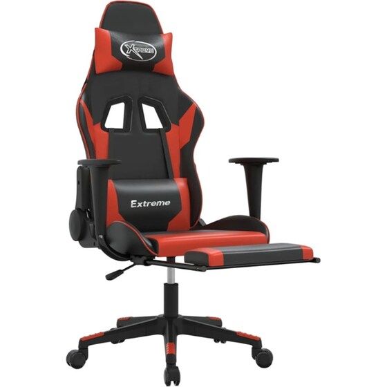 Καρέκλα Gaming VIDAXL 3143700 με Υποπόδιο από Τεχνητό Δέρμα - Μαύρο / Κόκκινο image 4