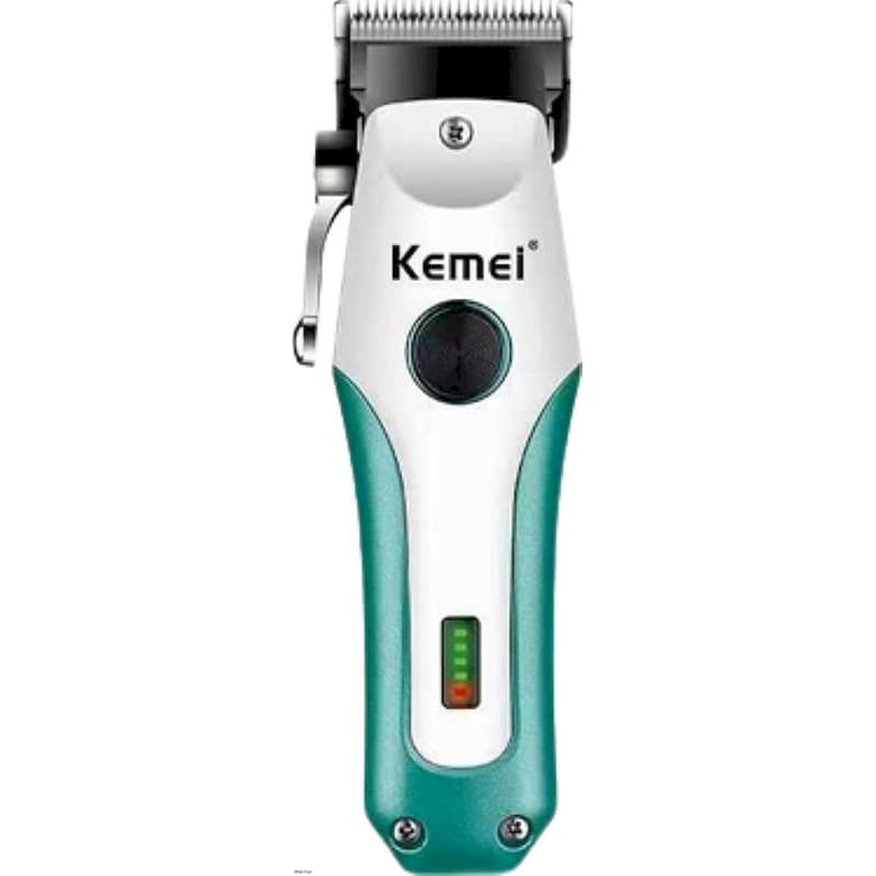 KEMEI KM-2621 Κουρευτική Μηχανή Επαναφορτιζόμενη Λευκό-Πράσινο KEMEI