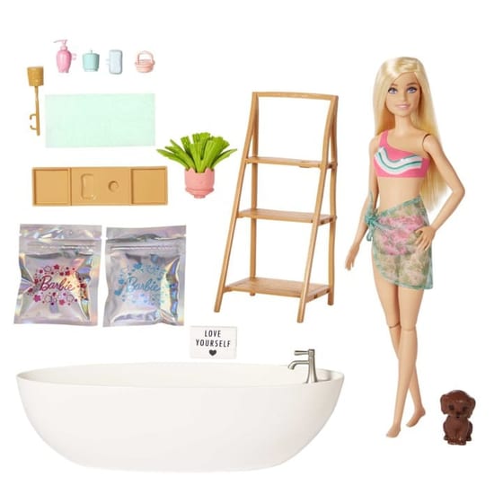 Παιχνιδολαμπάδα Mattel Barbie: Wellness - Μπάνιο Με Κομφετί Τζακούζι (HKT92) image 2