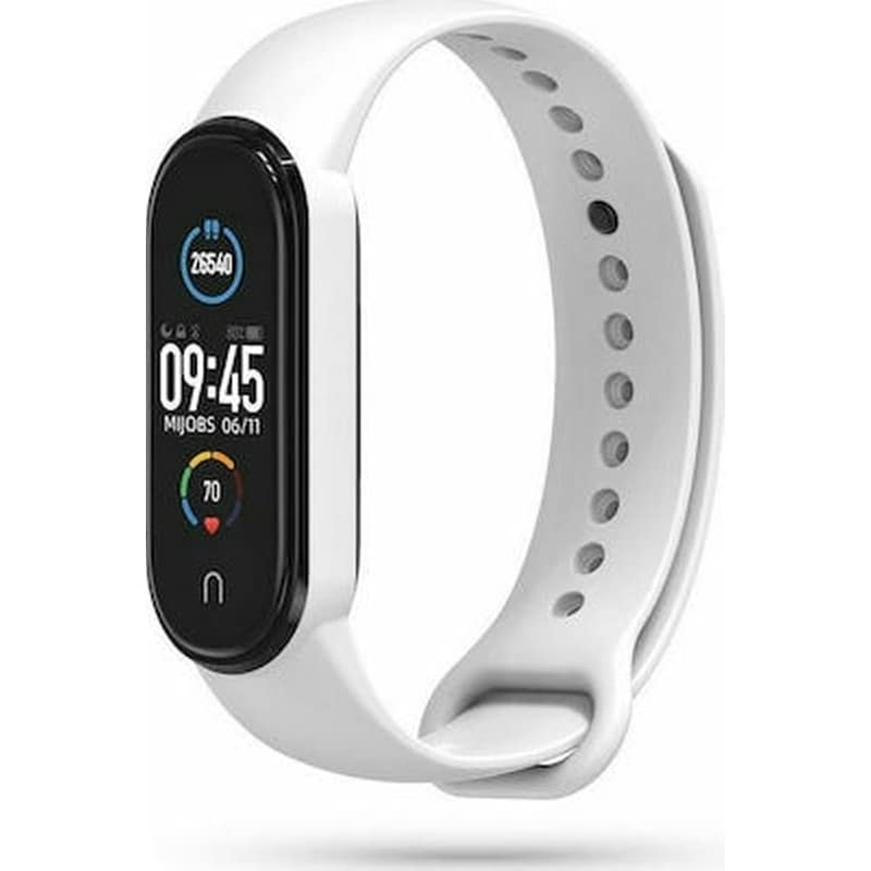 LILAK Λουράκι Lilak για Xiaomi Mi Smart Band 5 - Λευκό