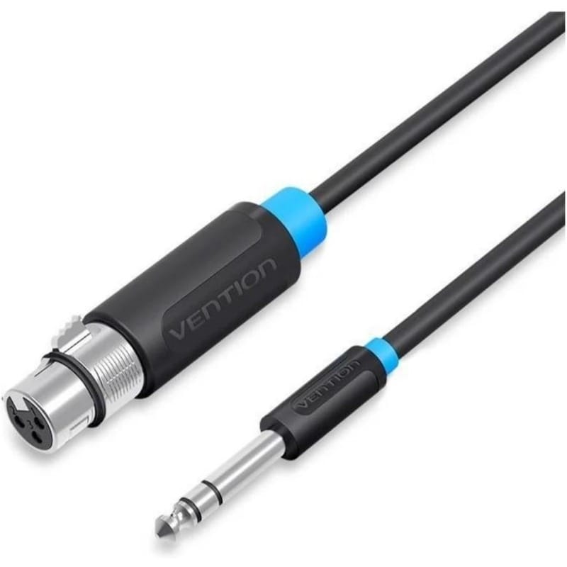VENTION Καλώδιο Ήχου BBEBN 1x 6.5mm Jack Male σε 1x XLR Female 15 m Μαύρο