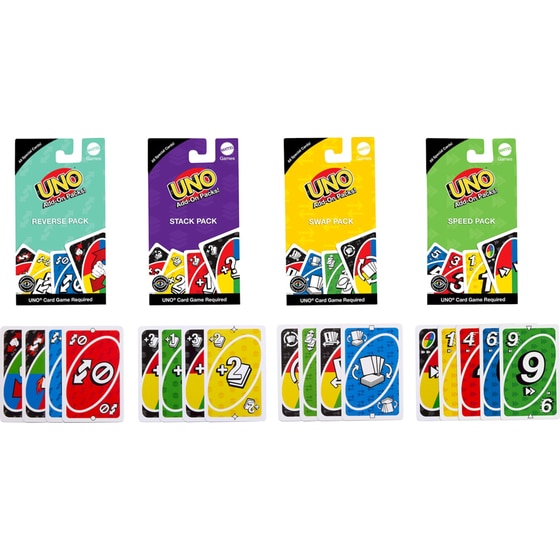 UNO Add-on Packs 4 Πακέτα Τυχαία Επιλογή Πακέτου Επιτραπέζιο (Mattel) image 0