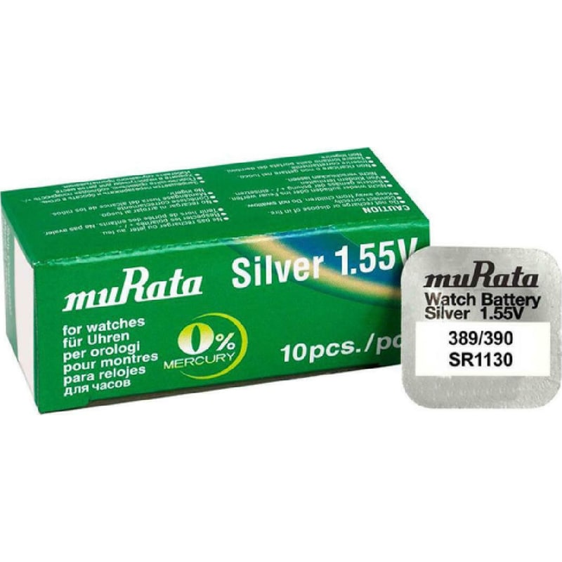 MURATA Μπαταρίες Για Ρολόγια Murata Silver Oxide No389/390 SR1130 1,55V 10τμχ