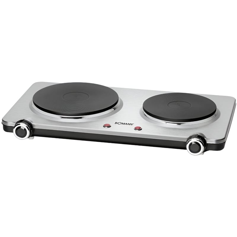 HOMANN Διπλή Επιτραπέζια Εστία Εμαγιέ BOMANN DKP 5033 E CB 2500 W Ασημί