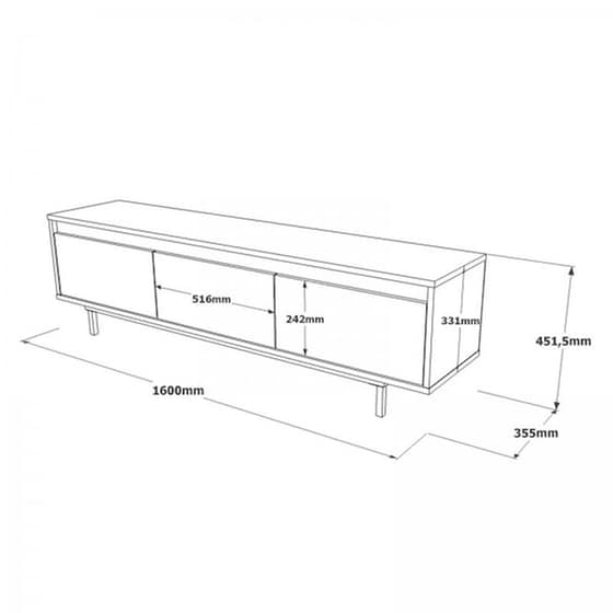 Έπιπλο Τηλεόρασης Bigonia Μοριοσανίδα 160x35.5x45.2 cm - Kαφέ image 1