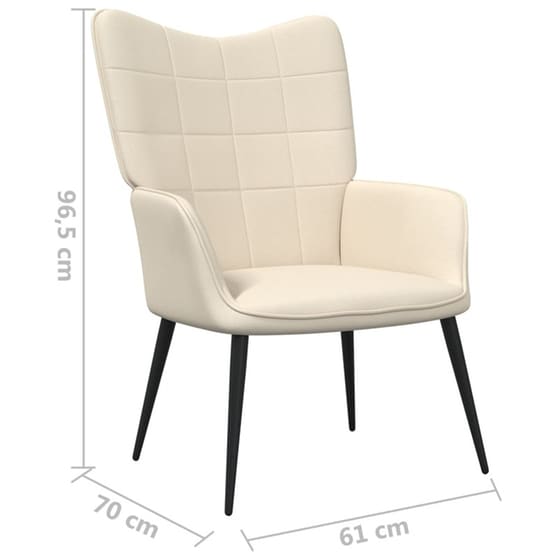 Πολυθρόνα Relax VidaXL από Ύφασμα - Κρεμ image 5