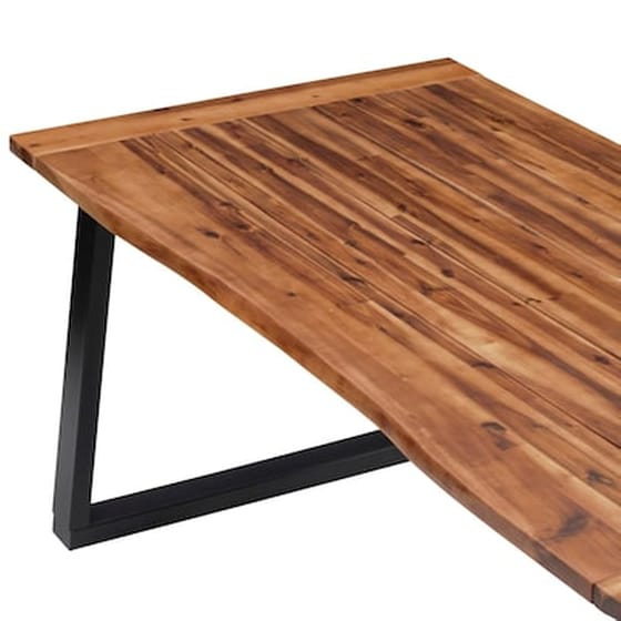 Τραπεζαρία Vidaxl Από Μασίφ Ξύλο Ακακίας 180x90x75 cm - Μαύρο/Καφέ image 4