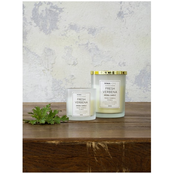 Αρωματικό Κερί Nima Aroma Fresh Verbena Γυάλινο 350 gr - Λουλούδια image 1