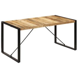 Τραπεζαρία Vidaxl από Μασίφ Ξύλο Μάνγκο 160x80x75 cm - Μαύρο/Φυσικό Χρώμα