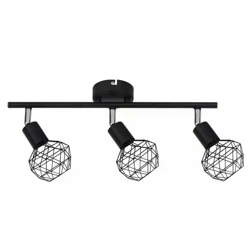 ACA DECOR Σποτ Τρίφωτο Aca Μεταλλικό 71.5x12.5x20 cm - Μαύρο