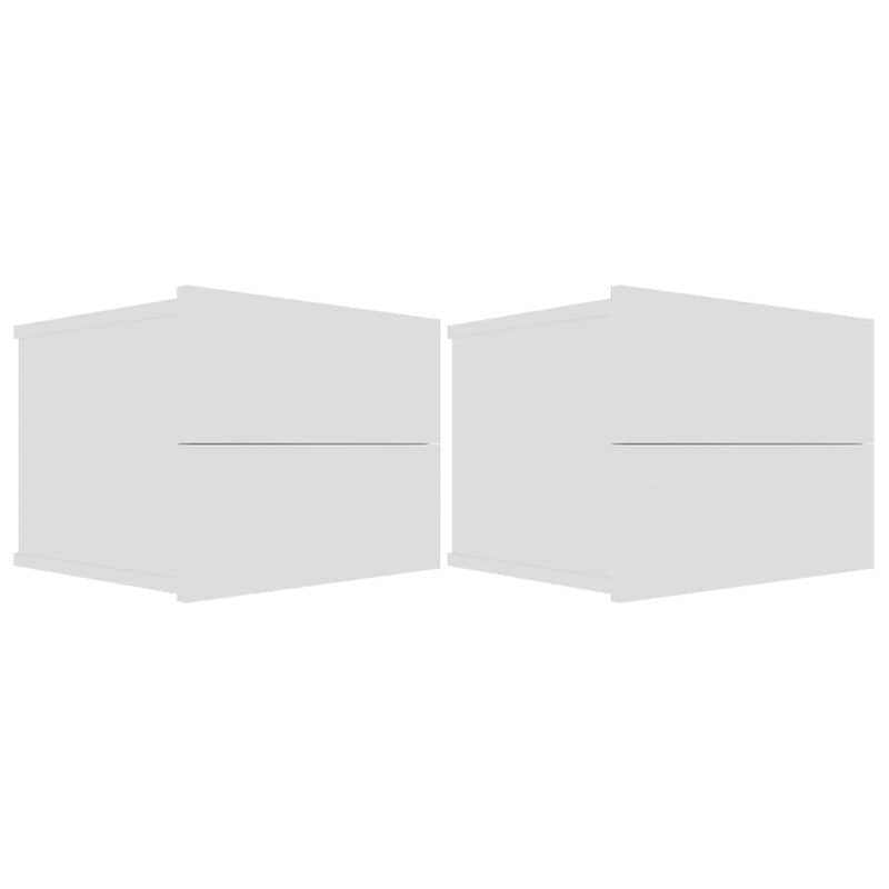 Κομοδίνο Vidaxl Από Μοριοσανίδα 2τμχ 40x30x30 cm - Λευκό VIDAXL
