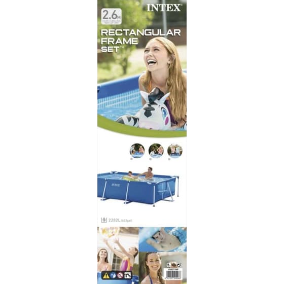 Οικογενειακή Πισίνα Εδάφους Intex Rectangular Frame 28271NP 2282 Lt - Μπλε image 4