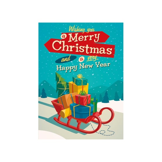Χριστουγεννιάτικη Κάρτα Έλκηθρο με Δώρα image 0