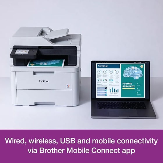 Brother MFCL3740CDW Laser Έγχρωμο Πολυμηχάνημα MFP A4 με Print, Copy, Scan, Fax Λευκό image 2