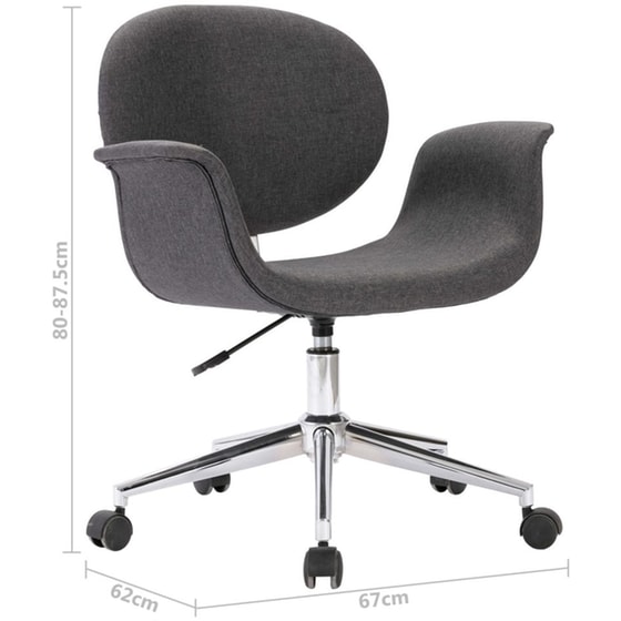 Καρέκλα Τραπεζαρίας Vidaxl Περιστρεφόμενη Υφασμάτινη - Γκρι image 6
