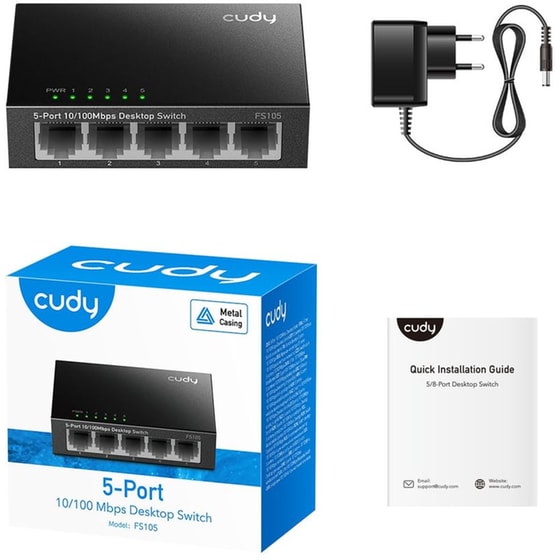 Cudy FS105 v1 Unmanaged L2 Switch με 5 Θύρες Ethernet image 1