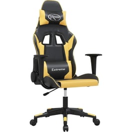 Καρέκλα Gaming VIDAXL 345447 με Ρυθμιζόμενα Μπράτσα από Τεχνητό Δέρμα - Μαύρο / Κίτρινο