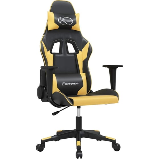 Καρέκλα Gaming VIDAXL 345447 με Ρυθμιζόμενα Μπράτσα από Τεχνητό Δέρμα - Μαύρο / Κίτρινο image 0