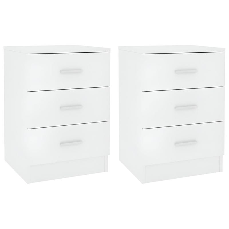 Κομοδίνo Vidaxl Από Μοριοσανίδα 2τμχ 38x35x56 cm - Λευκό