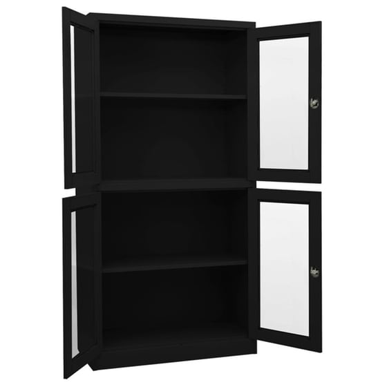 Ντουλάπα Γραφείου VidaXL από Ατσάλι 90x40x180 cm - Μαύρο image 2