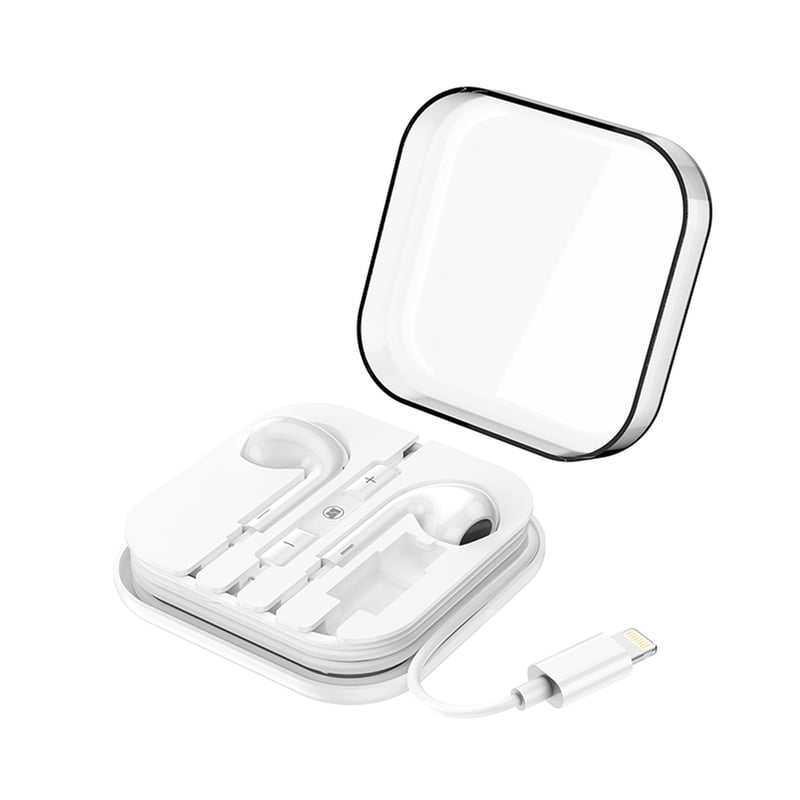 LAMTECH Ακουστικά Handsfree LAMTECH με μικρόφωνο Lightning - White