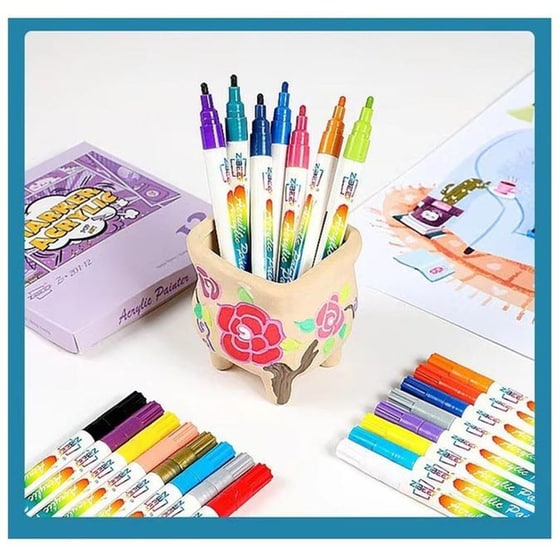 Ακρυλικοί Μαρκαδόροι Ζωγραφικής Zibeef για Ύφασμα, Μέταλλο, Γυαλί 1.5 mm (72 Τεμάχια) image 4