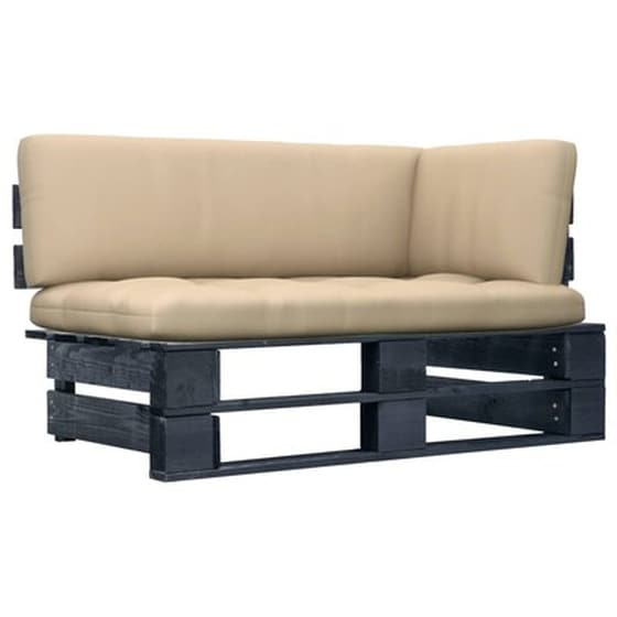 Καναπές Κήπου Γωνιακός VidaXL από Εμποτισμένο Ξύλο Πεύκου 110x65x55 cm - Μπεζ image 0