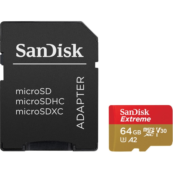 Sandisk Extreme microSDXC 64GB Class 10 U3 V30 A2 UHS-I με αντάπτορα image 2