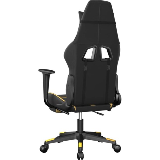 Καρέκλα Gaming VIDAXL 345436 με Υποπόδιο από Τεχνητό Δέρμα - Μαύρο image 3