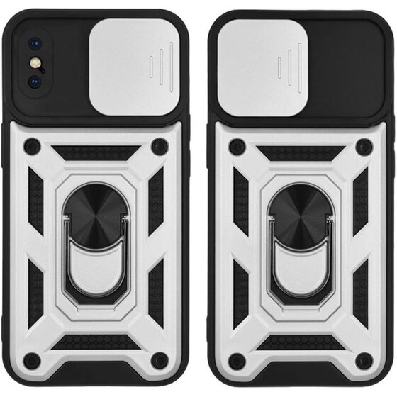 Θήκη Apple iPhone XS - Sonique Ring Armor Campro - Ασημί image 0