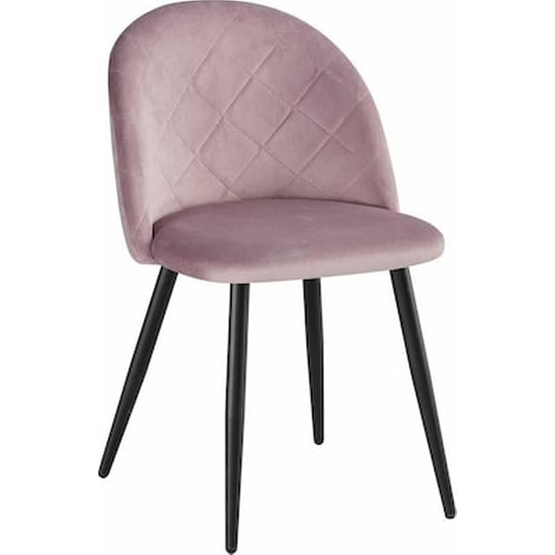 Καρέκλα Woodwell Μεταλλική/Υφασματινή Σετ 4 Τμχ - Velure Dirty Pink WOODWELL