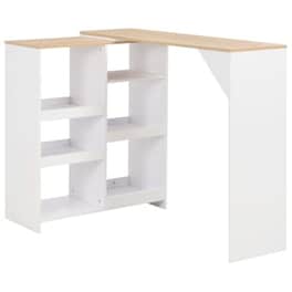 Τραπέζι Μπαρ Vidaxl Με Κινητή Ραφιέρα 138x40x120 cm - Λευκό