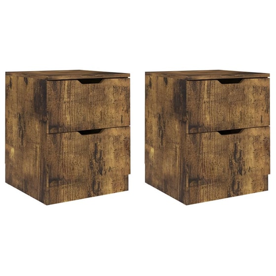 Κομοδίνο Vidaxl Από Μοριοσανίδα 2τμχ 40x40x50 cm - Καπνιστό Δρύς image 0