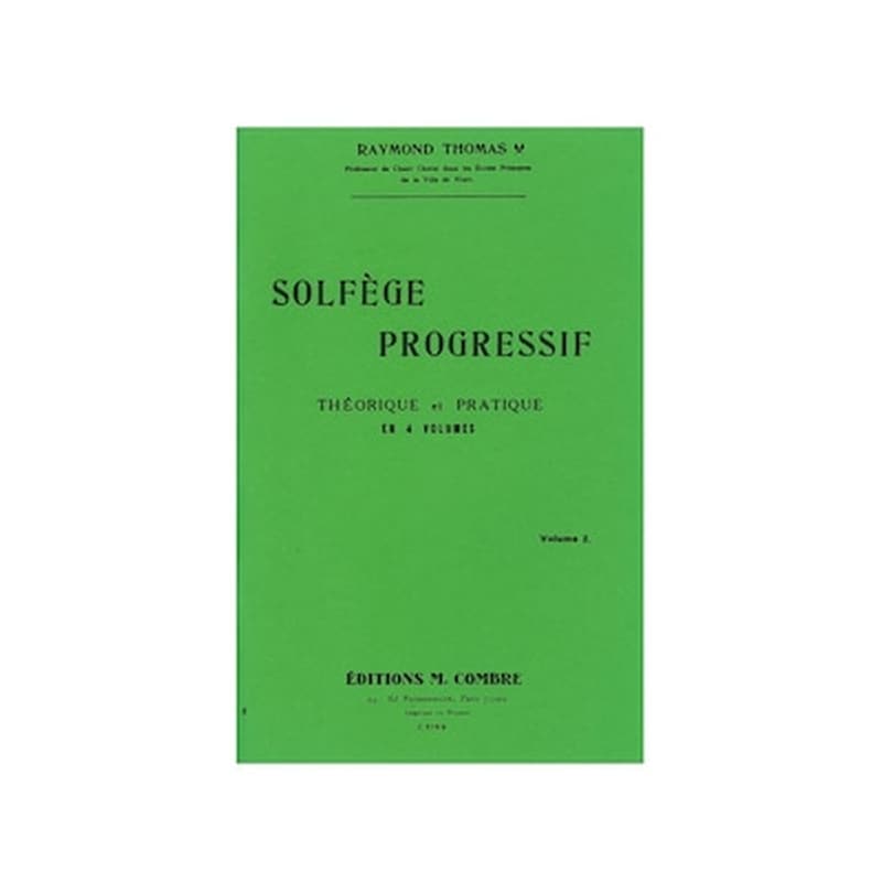 EDITIONS COMBRE Thomas - Solfege Progressif, Vol.2