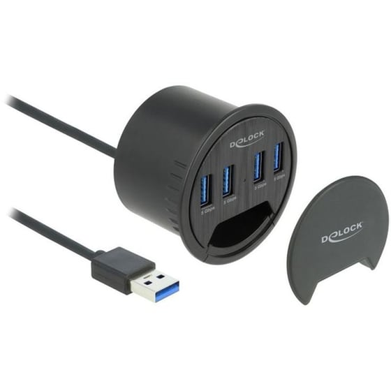 Delock 64153 USB Hub USB 3.2 με  4 θύρες - Μαύρο image 0