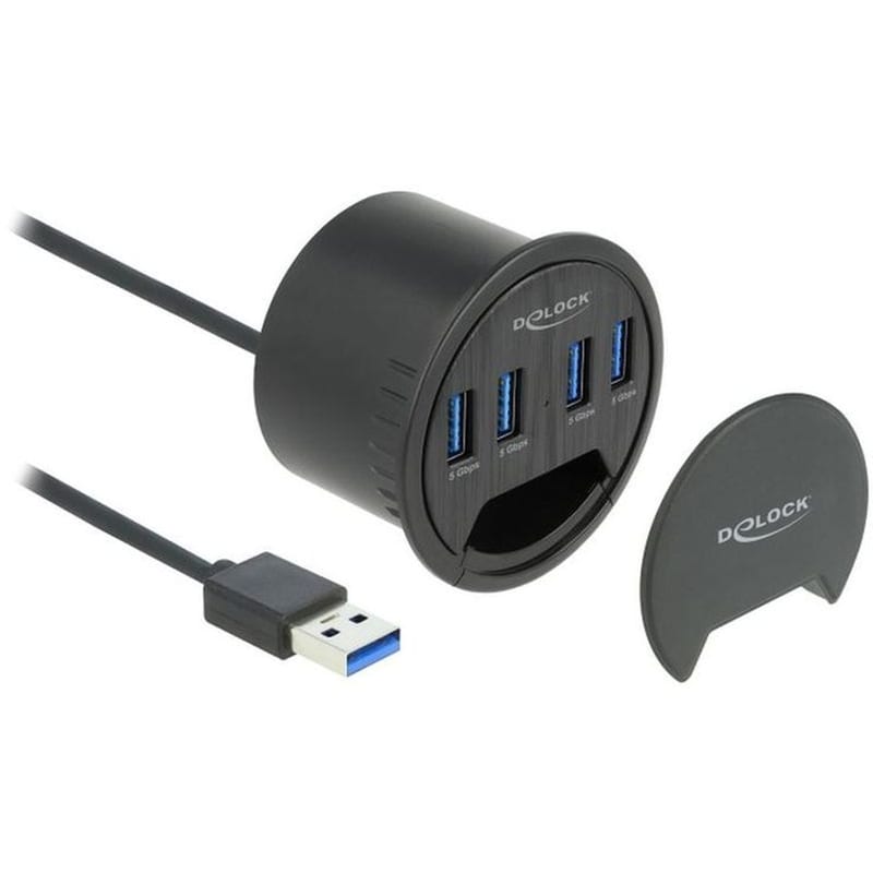 Delock 64153 USB Hub USB 3.2 με 4 θύρες - Μαύρο
