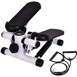 Mini Stepper Level-s Ryd-006 με Λάστιχα Εκγύμνασης - Λευκό/Μαύρο