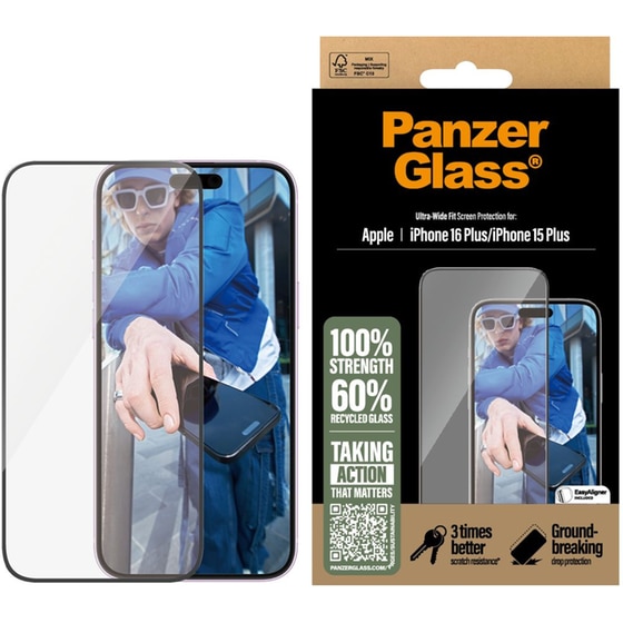 Προστατευτικό οθόνης Apple iPhone 16 Plus - PanzerGlass Ultra-Wide Fit Screen Protection image 2