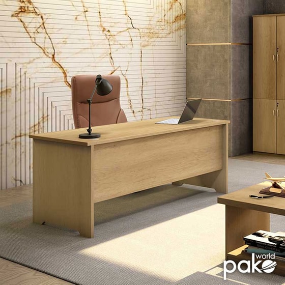 Γραφείο Εργασίας Επαγγελματικό Amazon Pakoworld Χρώμα Sonoma 180x75x75εκ – 069-000035 image 1